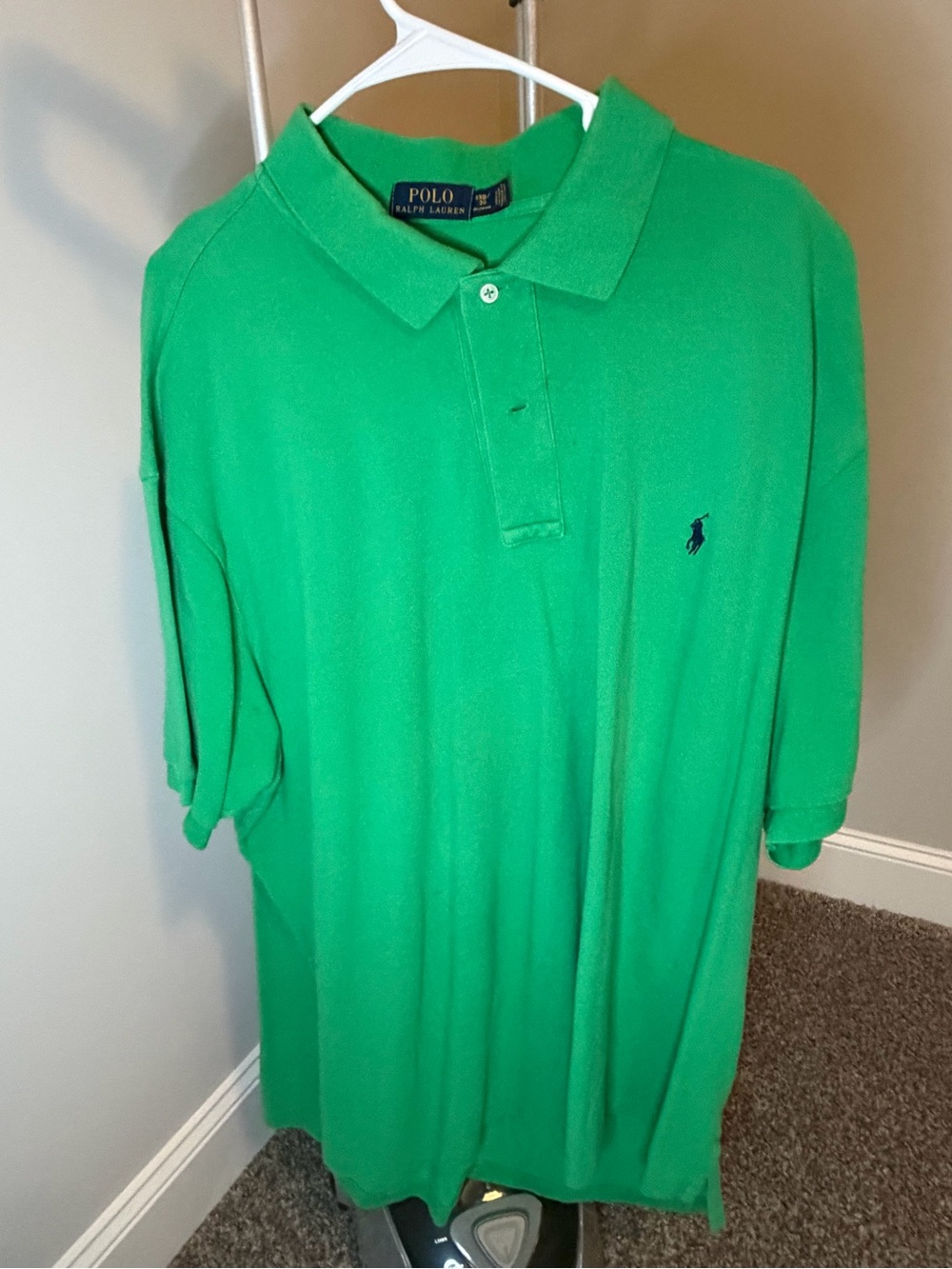 Ralph Lauren Men’s Bright Green Polo Shirt with Navy Pony
